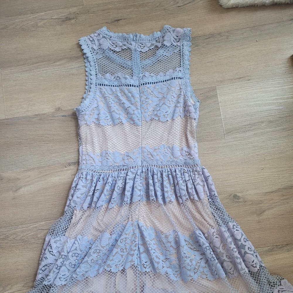 Altar'd State Dress Cream and Blue Lace and Tulle Small - Picture 7 of 7